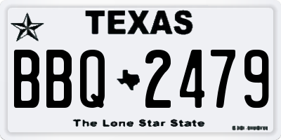 TX license plate BBQ2479