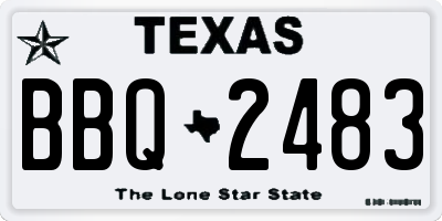 TX license plate BBQ2483