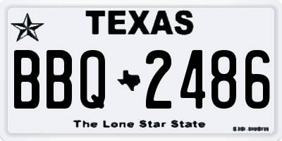 TX license plate BBQ2486
