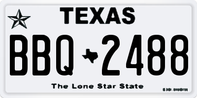 TX license plate BBQ2488