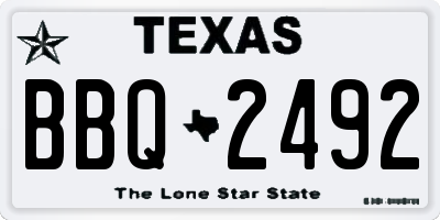 TX license plate BBQ2492