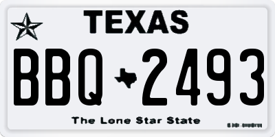 TX license plate BBQ2493