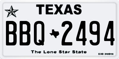 TX license plate BBQ2494