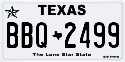 TX license plate BBQ2499