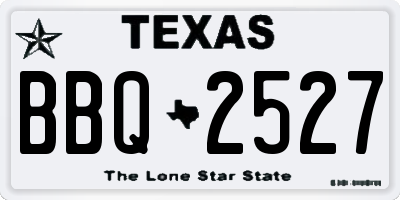 TX license plate BBQ2527