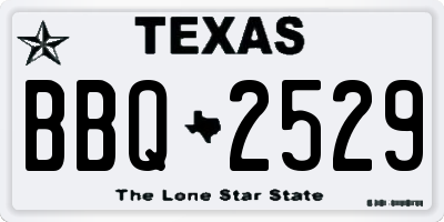 TX license plate BBQ2529