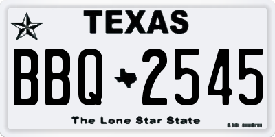 TX license plate BBQ2545