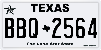 TX license plate BBQ2564