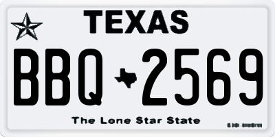 TX license plate BBQ2569