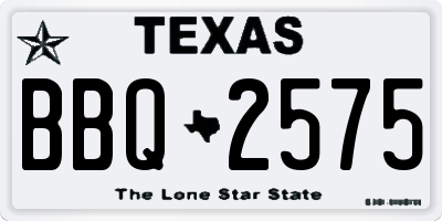 TX license plate BBQ2575