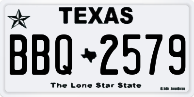TX license plate BBQ2579