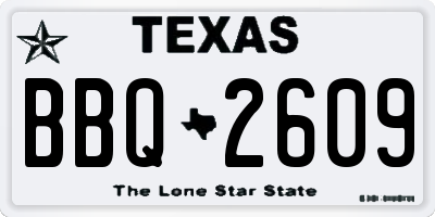 TX license plate BBQ2609