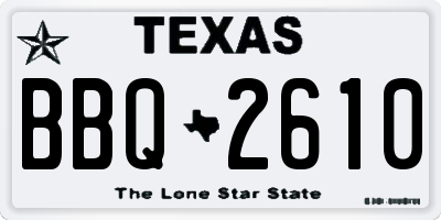 TX license plate BBQ2610