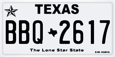 TX license plate BBQ2617