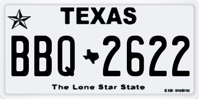TX license plate BBQ2622