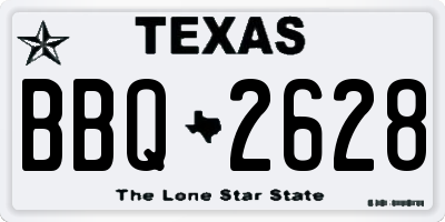 TX license plate BBQ2628