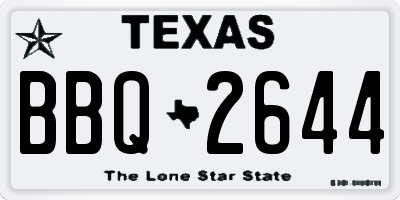 TX license plate BBQ2644