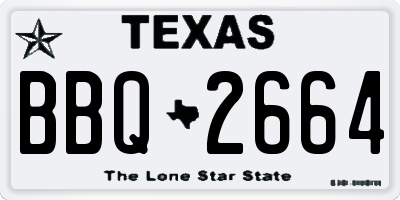 TX license plate BBQ2664