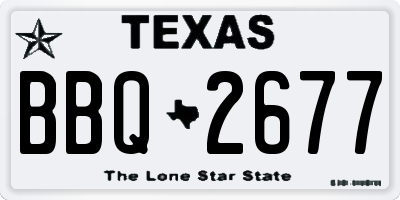 TX license plate BBQ2677
