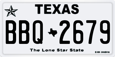 TX license plate BBQ2679