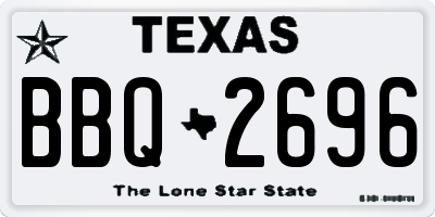 TX license plate BBQ2696