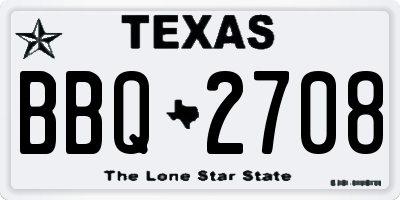 TX license plate BBQ2708