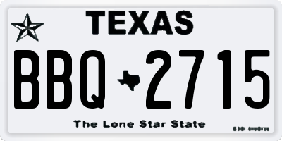 TX license plate BBQ2715
