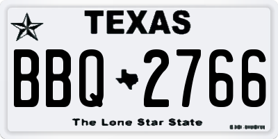 TX license plate BBQ2766