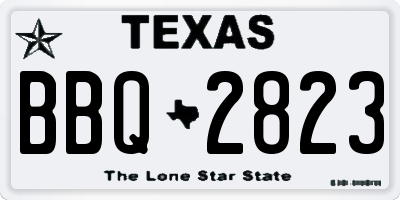 TX license plate BBQ2823