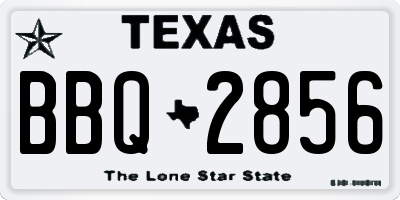 TX license plate BBQ2856