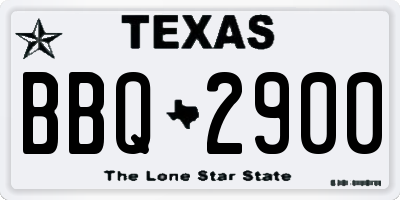 TX license plate BBQ2900