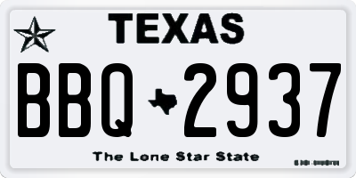TX license plate BBQ2937