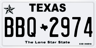 TX license plate BBQ2974