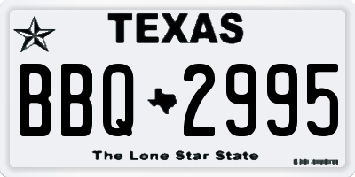 TX license plate BBQ2995