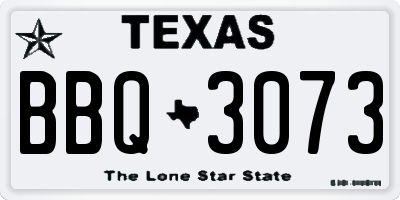 TX license plate BBQ3073