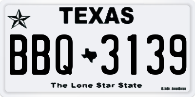 TX license plate BBQ3139