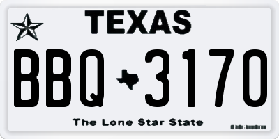 TX license plate BBQ3170