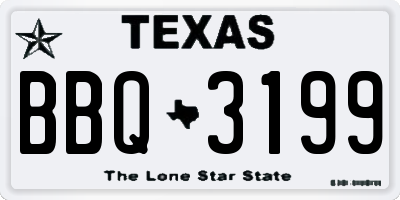 TX license plate BBQ3199