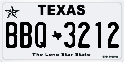TX license plate BBQ3212