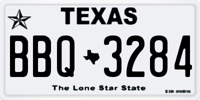 TX license plate BBQ3284