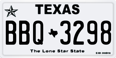 TX license plate BBQ3298