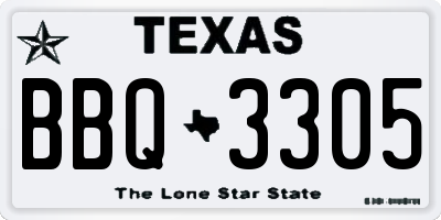 TX license plate BBQ3305