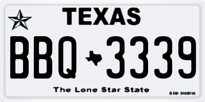 TX license plate BBQ3339