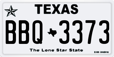 TX license plate BBQ3373