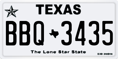 TX license plate BBQ3435