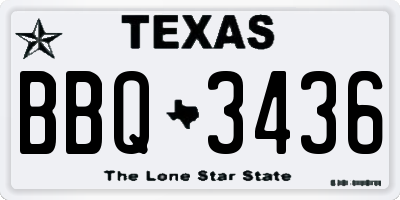 TX license plate BBQ3436