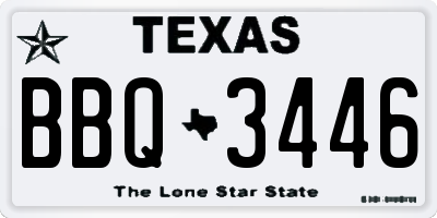 TX license plate BBQ3446