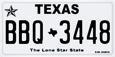 TX license plate BBQ3448