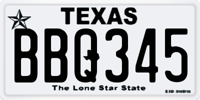 TX license plate BBQ345