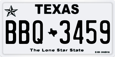 TX license plate BBQ3459